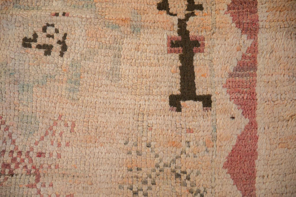 Vintage Moroccan Carpet 5 ft 4 in x 6 ft 4 in Hand-Knotted Mid-Century Design