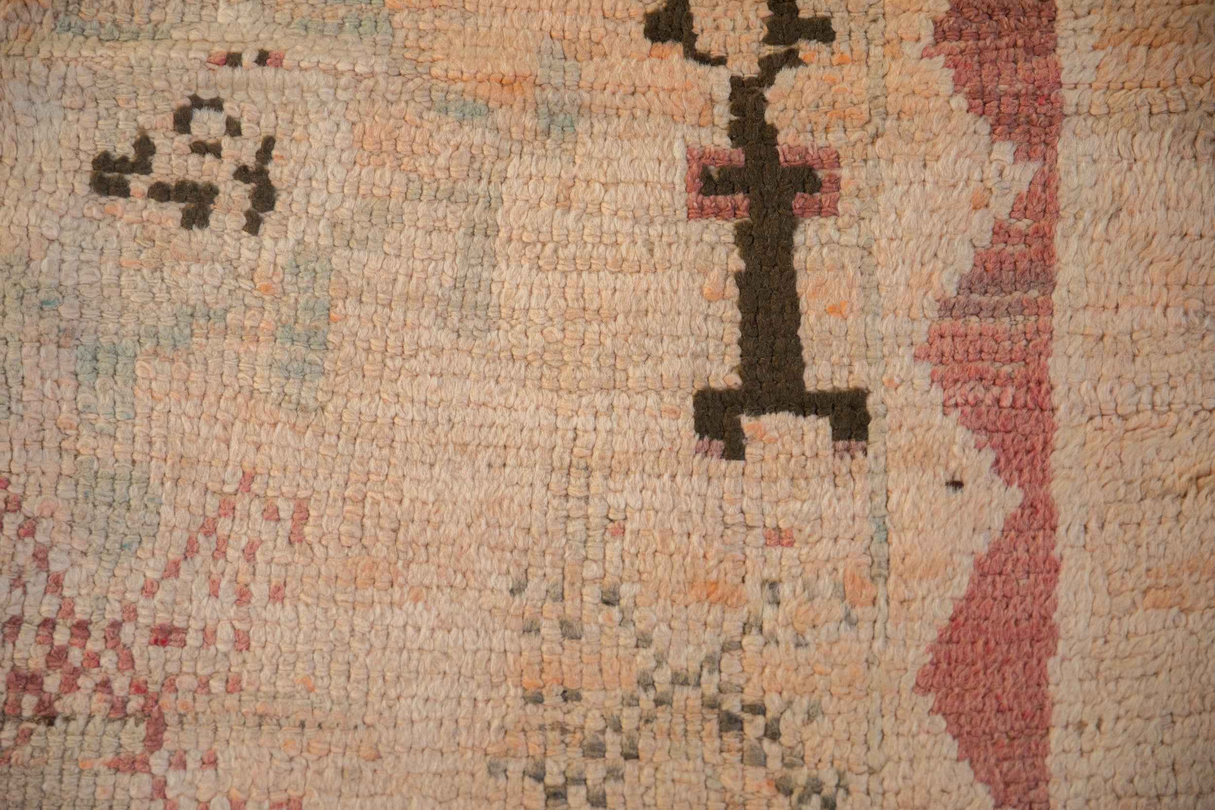 Vintage Moroccan Carpet 5 ft 4 in x 6 ft 4 in Hand-Knotted Mid-Century Design
