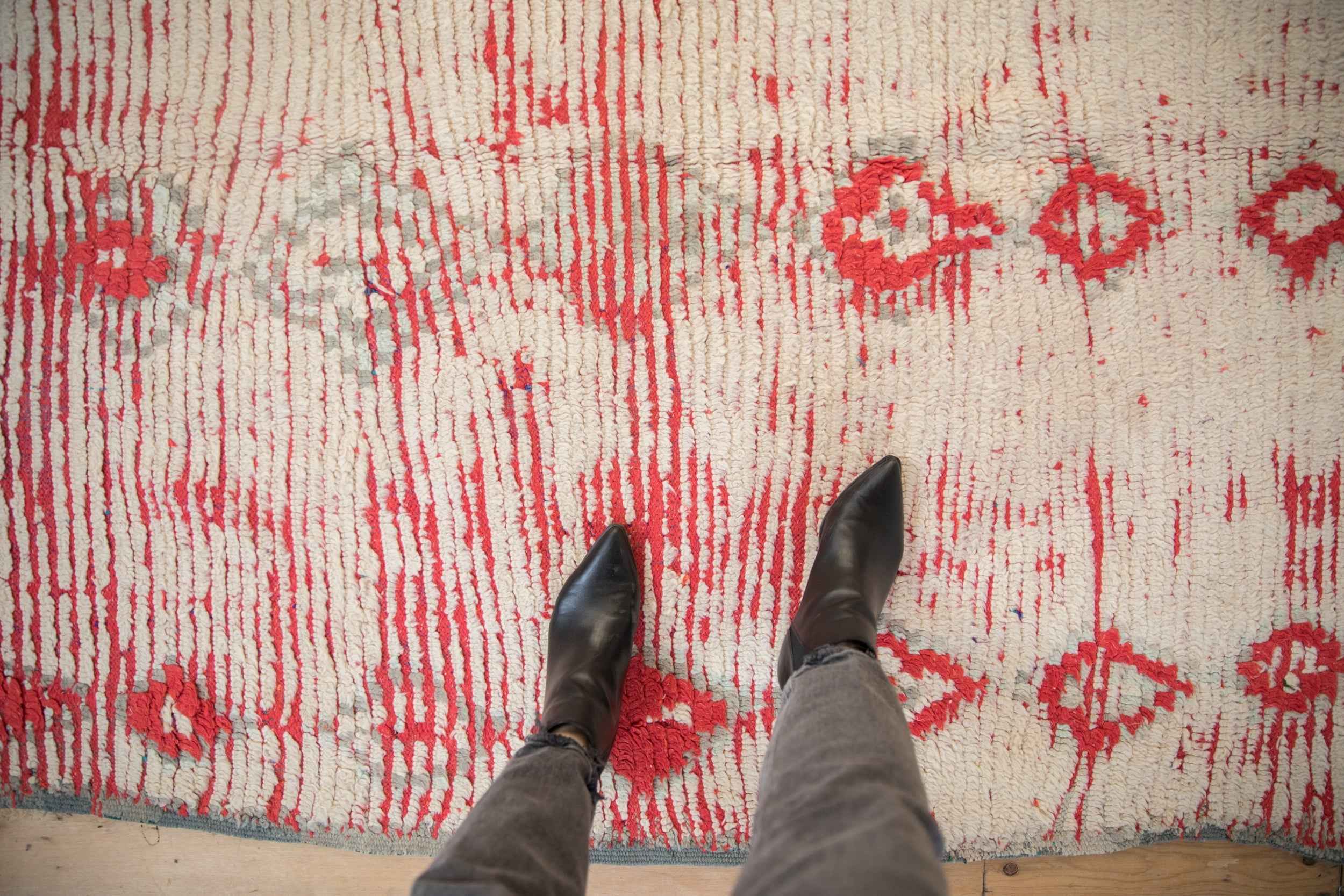 Vintage Moroccan Carpet, 5.5' x 8.5' Hand-Knotted with Triple Medallion Design