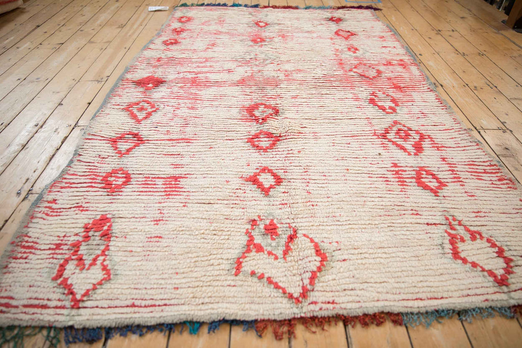 Vintage Moroccan Carpet, 5.5' x 8.5' Hand-Knotted with Triple Medallion Design