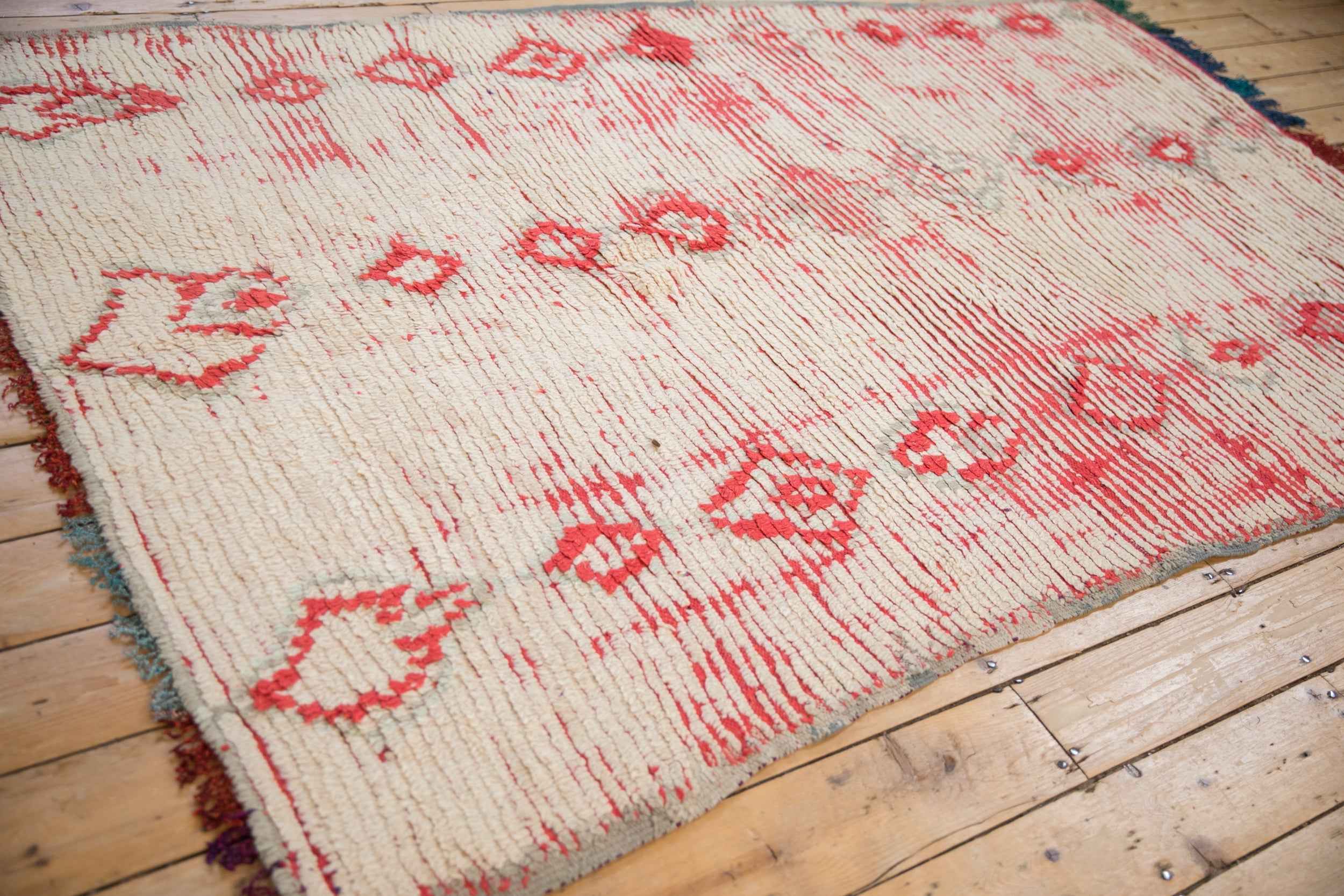 Vintage Moroccan Carpet, 5.5' x 8.5' Hand-Knotted with Triple Medallion Design