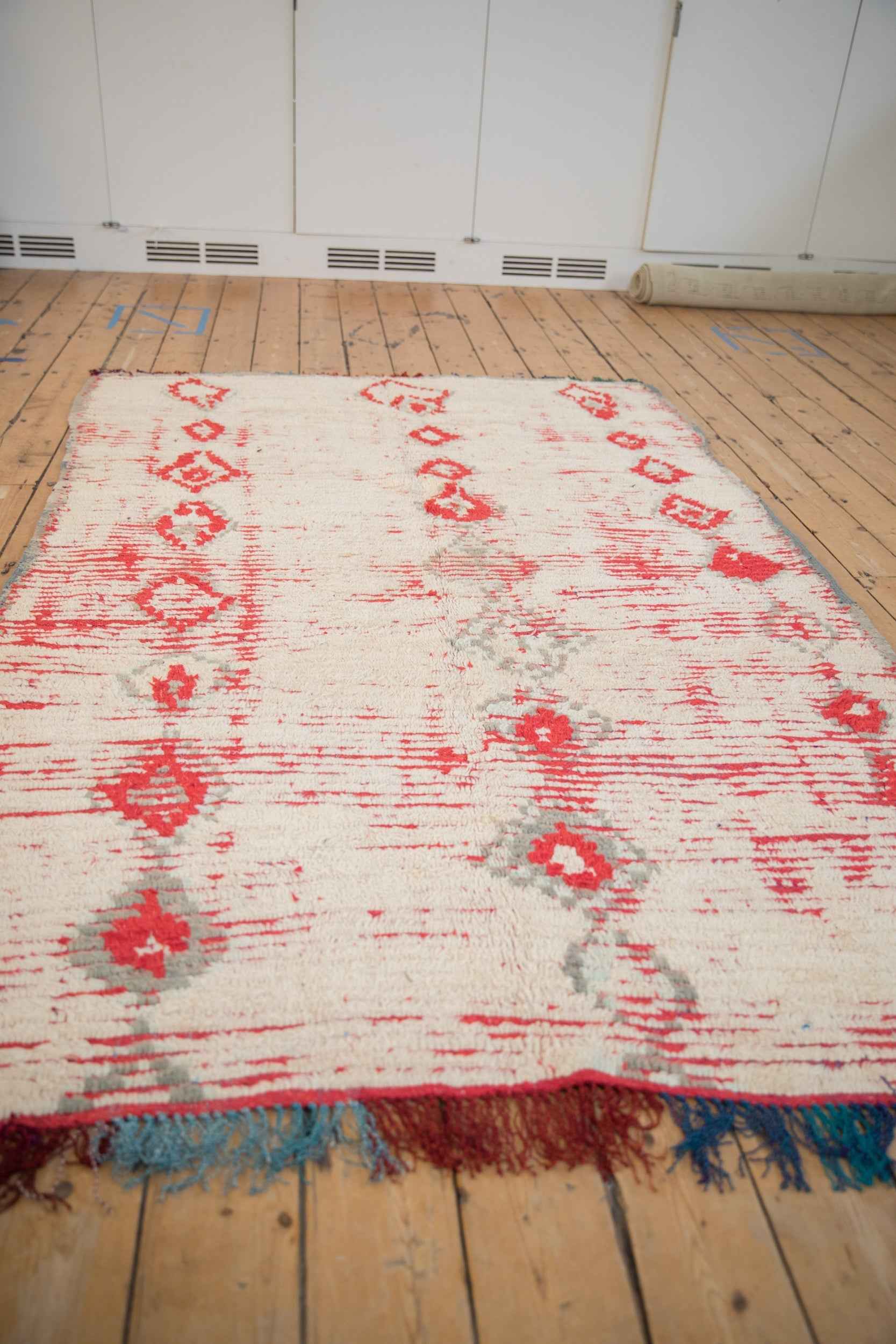 Vintage Moroccan Carpet, 5.5' x 8.5' Hand-Knotted with Triple Medallion Design