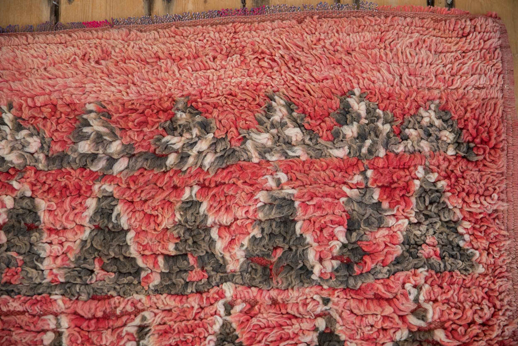 Vintage Moroccan Hand-Knotted Carpet, 5'10" x 9'7", 1970s, Triangle Mountain Inspired Design