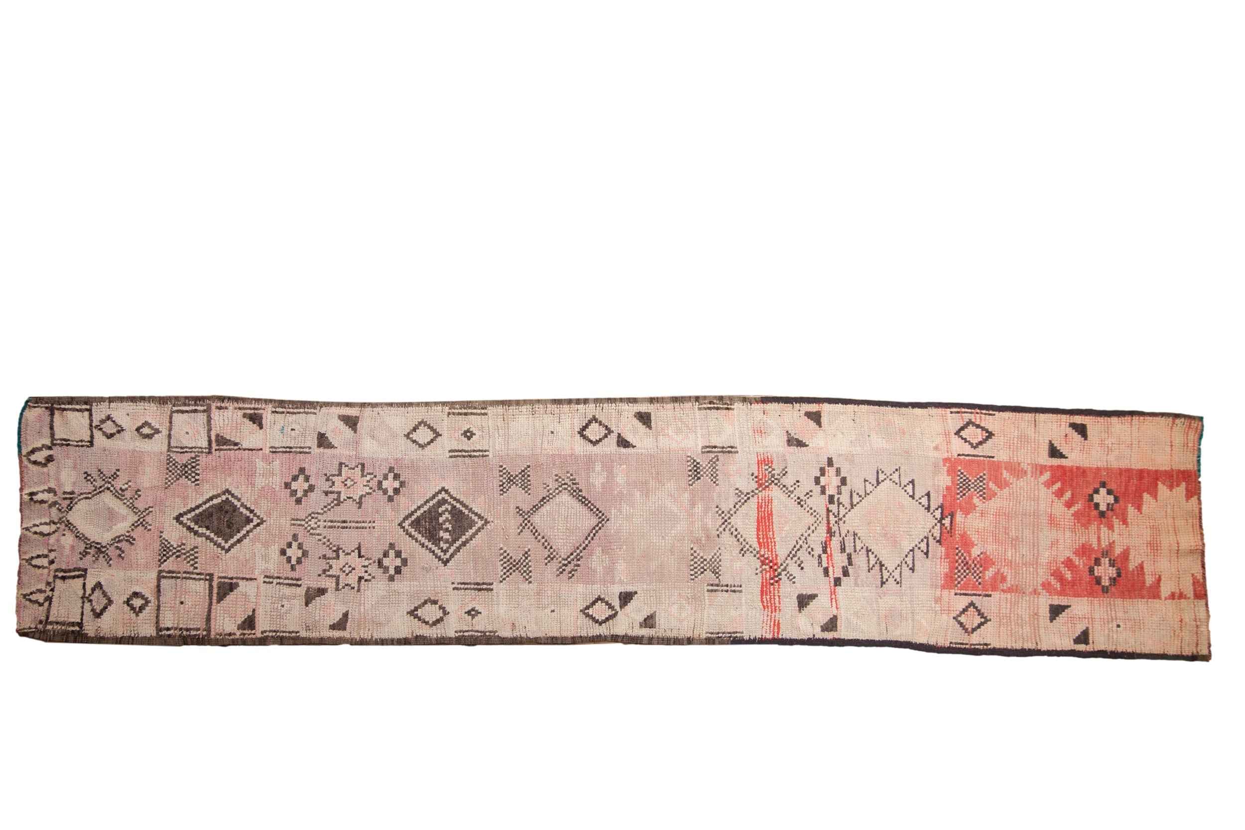 2.5 ft x 13 ft Vintage Distressed Moroccan Rug Runner