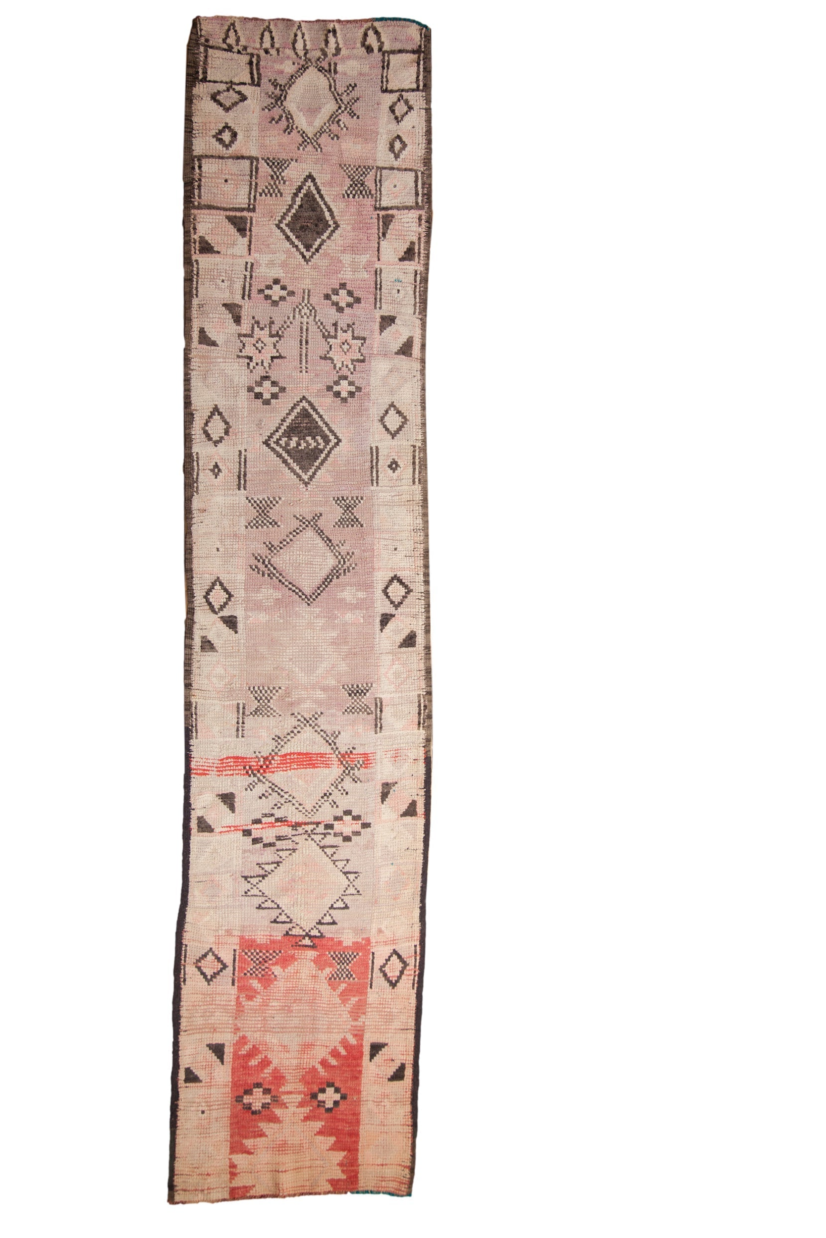 2.5 ft x 13 ft Vintage Distressed Moroccan Rug Runner