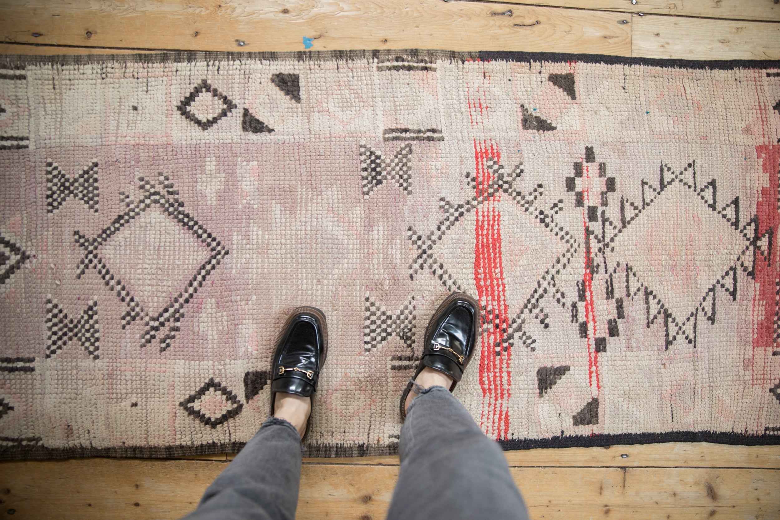 2.5 ft x 13 ft Vintage Distressed Moroccan Rug Runner