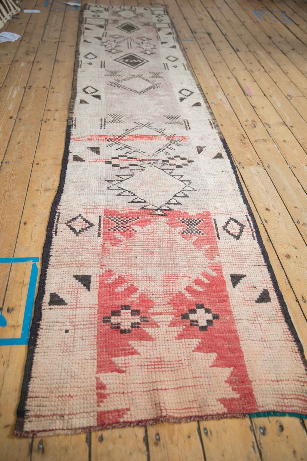 2.5 ft x 13 ft Vintage Distressed Moroccan Rug Runner