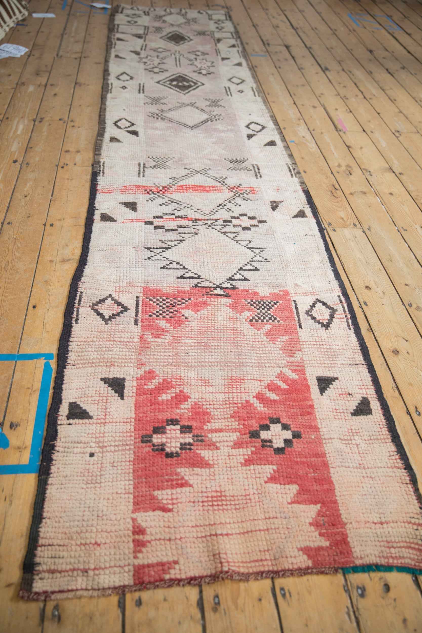 2.5 ft x 13 ft Vintage Distressed Moroccan Rug Runner