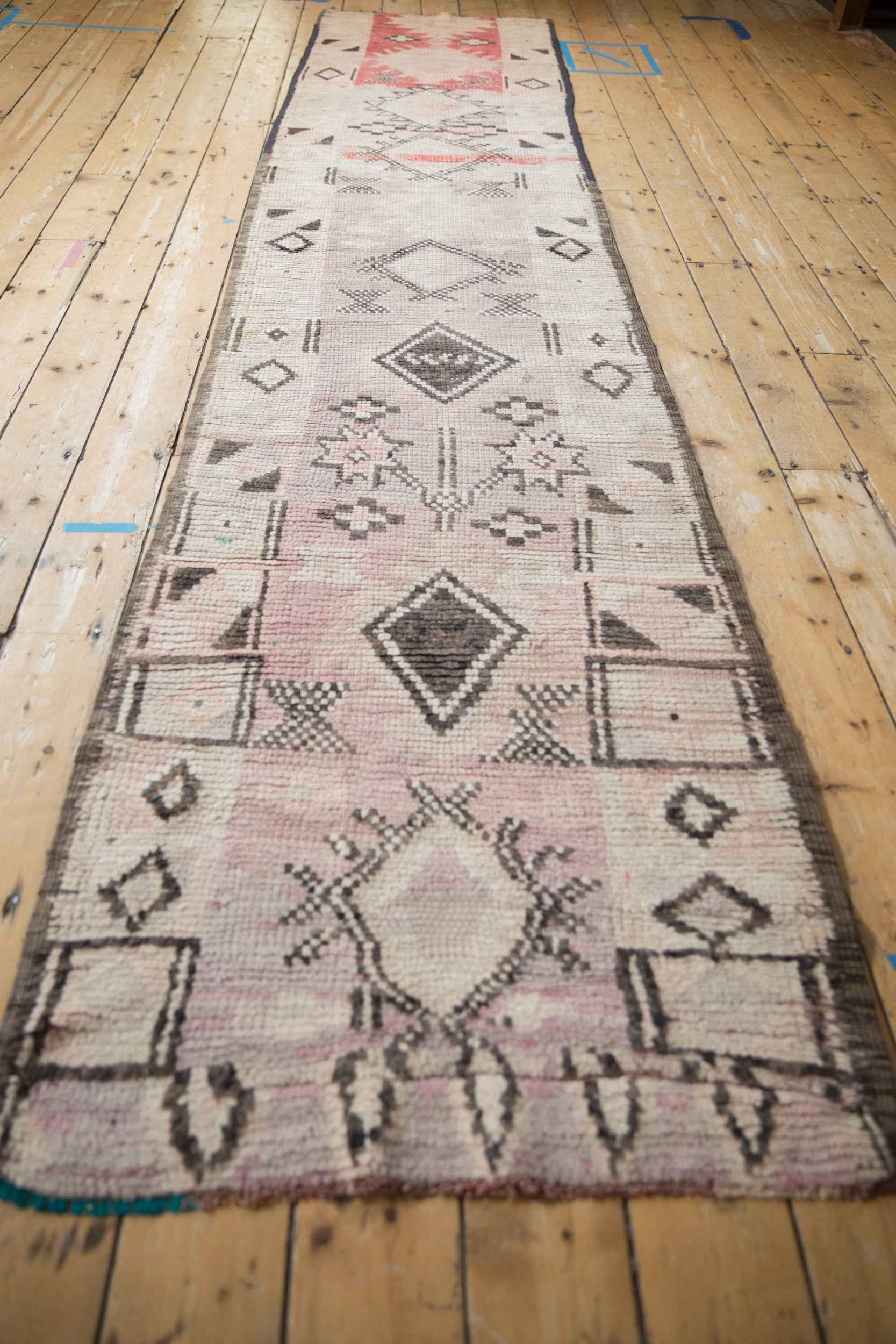 2.5 ft x 13 ft Vintage Distressed Moroccan Rug Runner