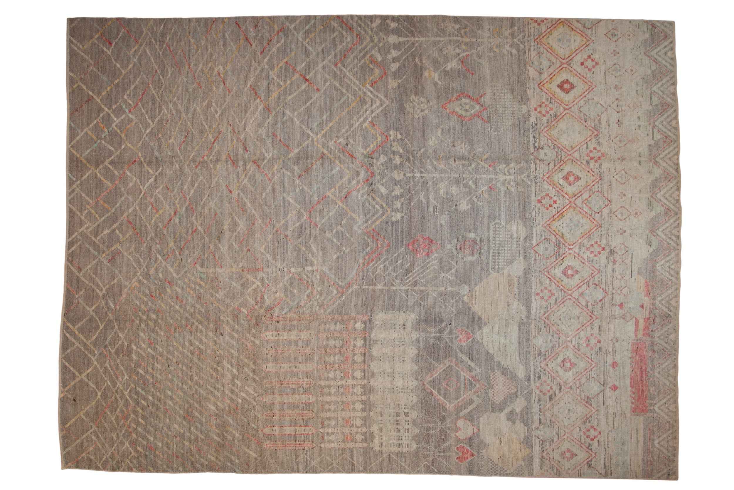 10 by 14 Feet Hand-Knotted Pakistani Moroccan-Style Rug