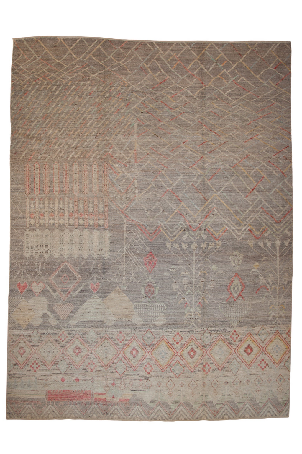 10 by 14 Feet Hand-Knotted Pakistani Moroccan-Style Rug