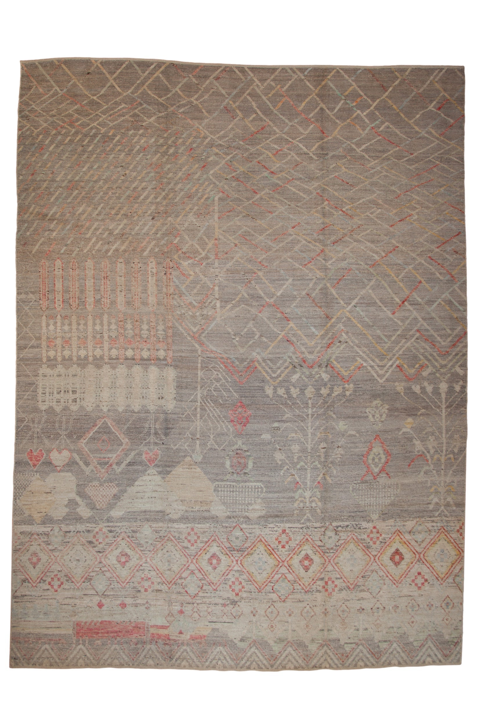 10 by 14 Feet Hand-Knotted Pakistani Moroccan-Style Rug