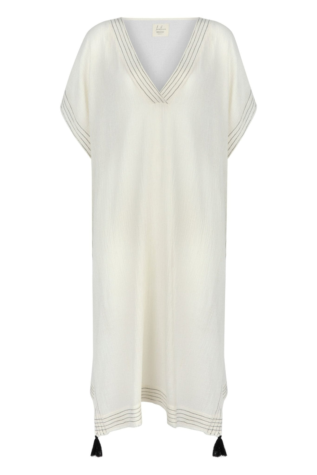 Ela Natural Cotton Kaftan – Lightweight Gauze Resort Gown, One Size