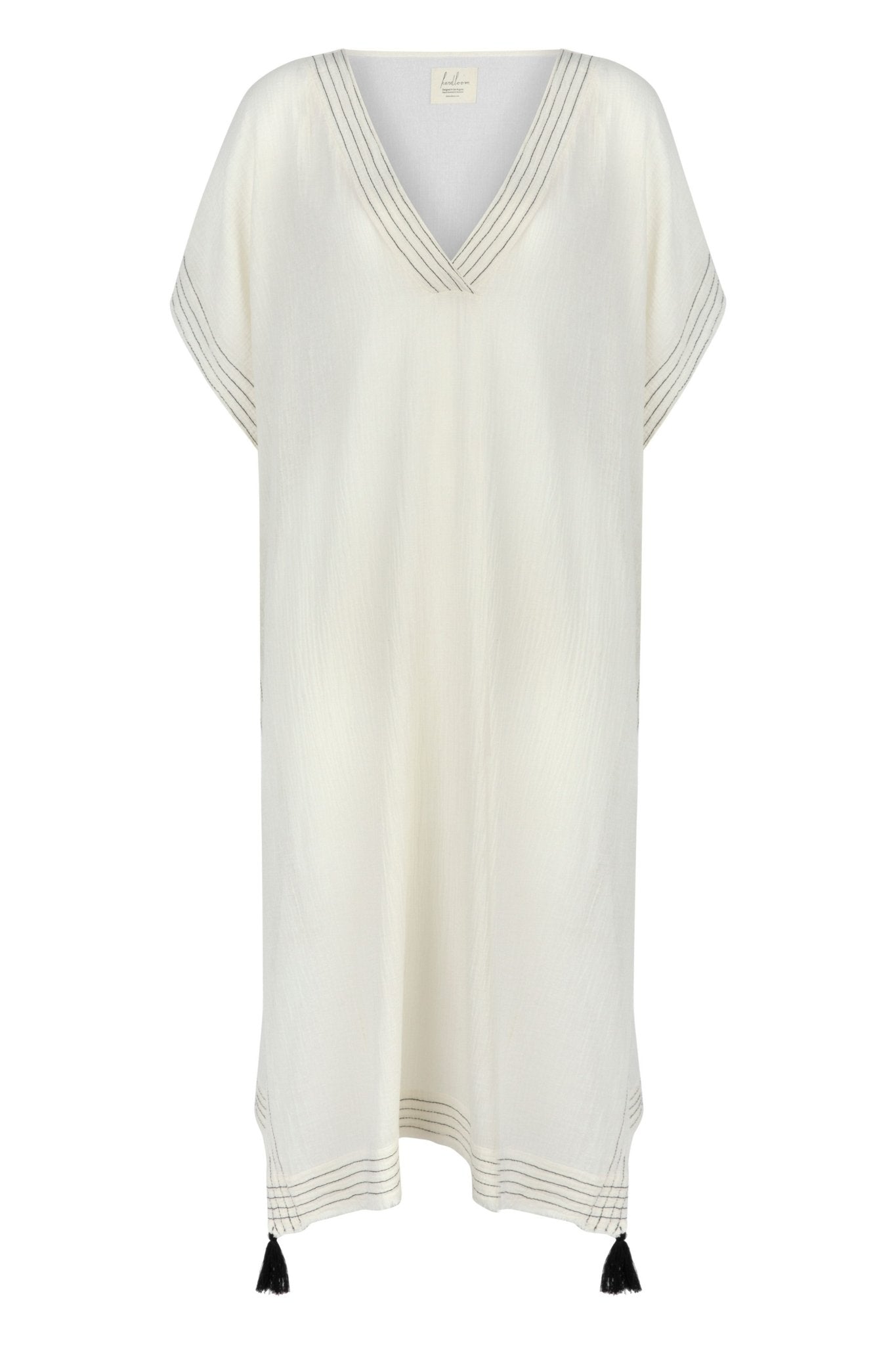 Ela Natural Cotton Kaftan – Lightweight Gauze Resort Gown, One Size