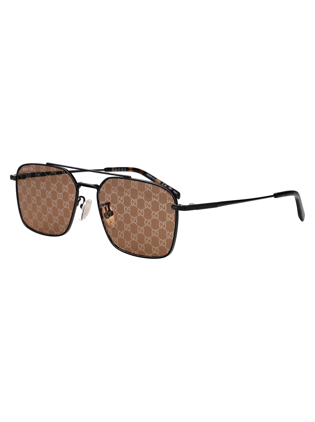 Gucci GG1957SA Metal Sunglasses with GG Lens — angled front view