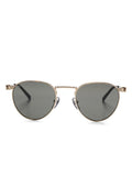 Gucci GG1875S Gold Oval Metal Sunglasses — gold oval metal sunglasses with green lenses, front view