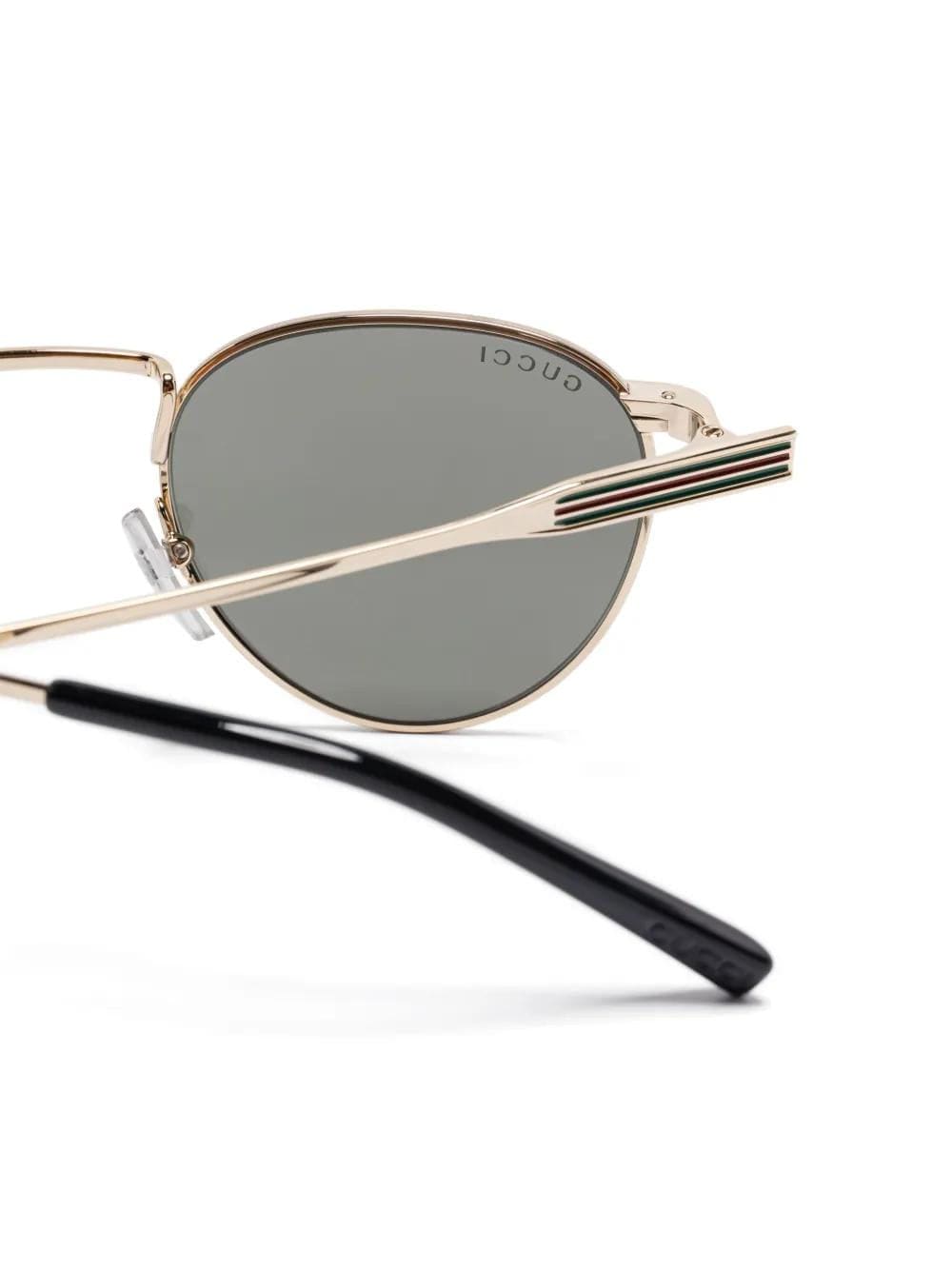 Gucci GG1875S Gold Oval Metal Sunglasses — side view
