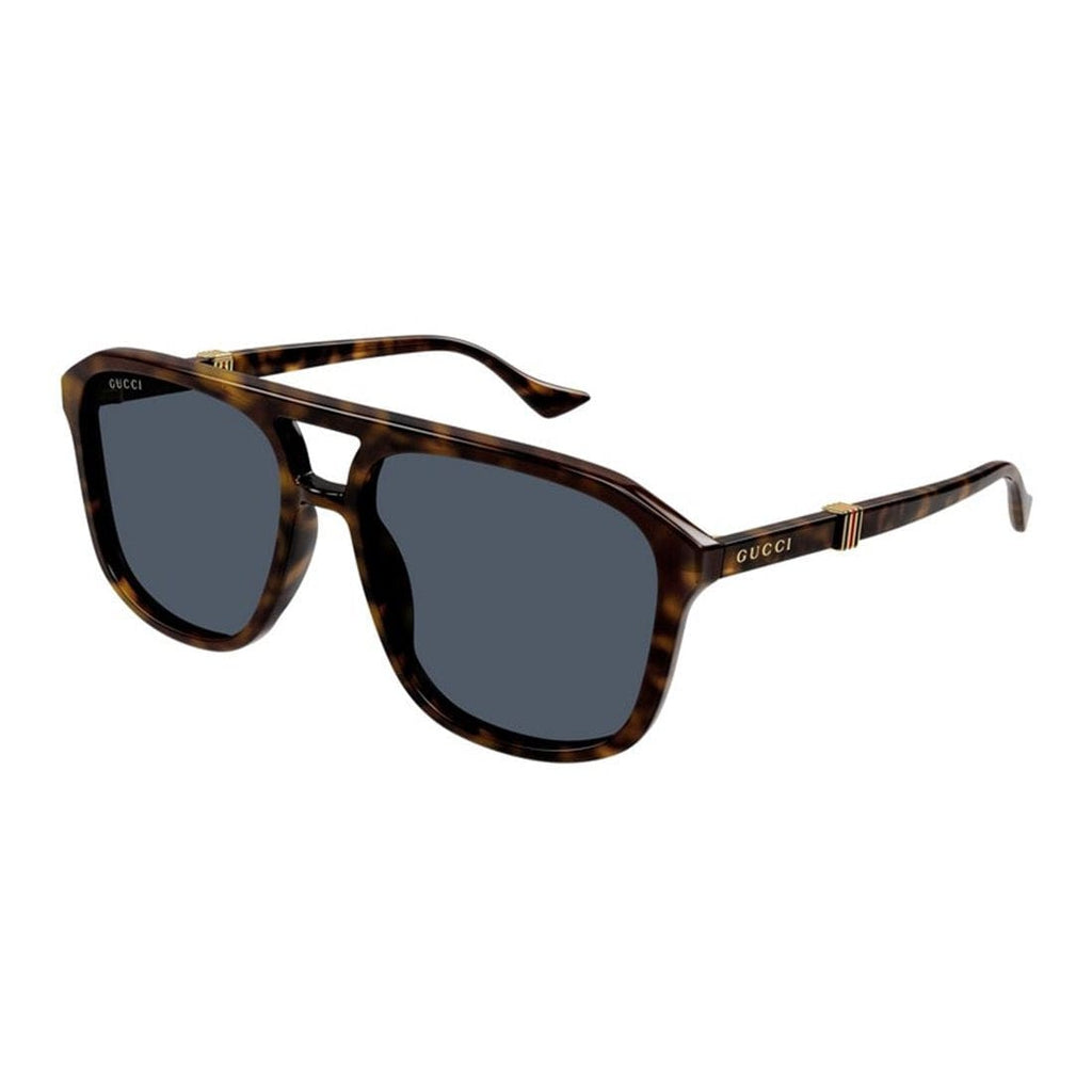 Gucci GG1494S Havana Double-Bridge Sunglasses — havana tortoiseshell double-bridge sunglasses, front view