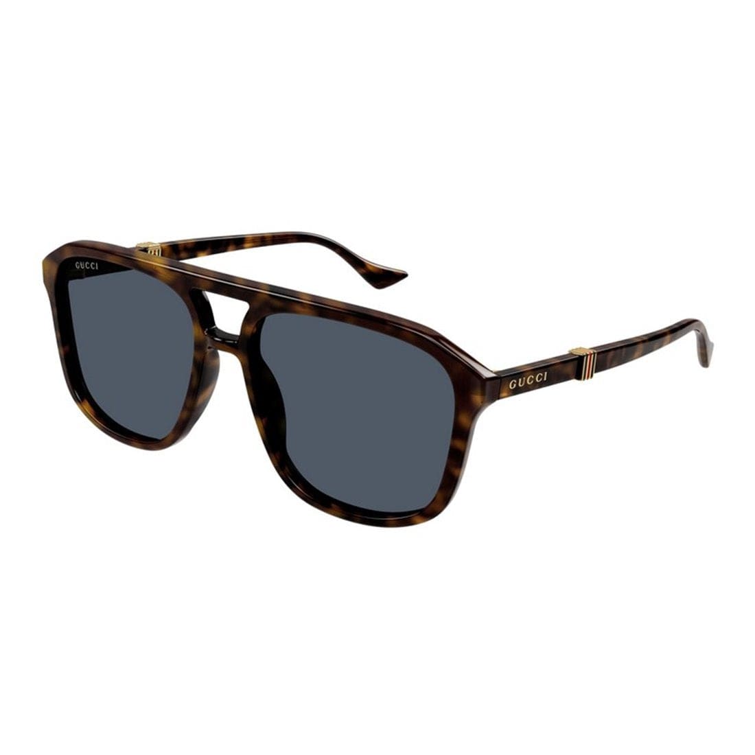 Gucci GG1494S Havana Double-Bridge Sunglasses — havana tortoiseshell double-bridge sunglasses, front view