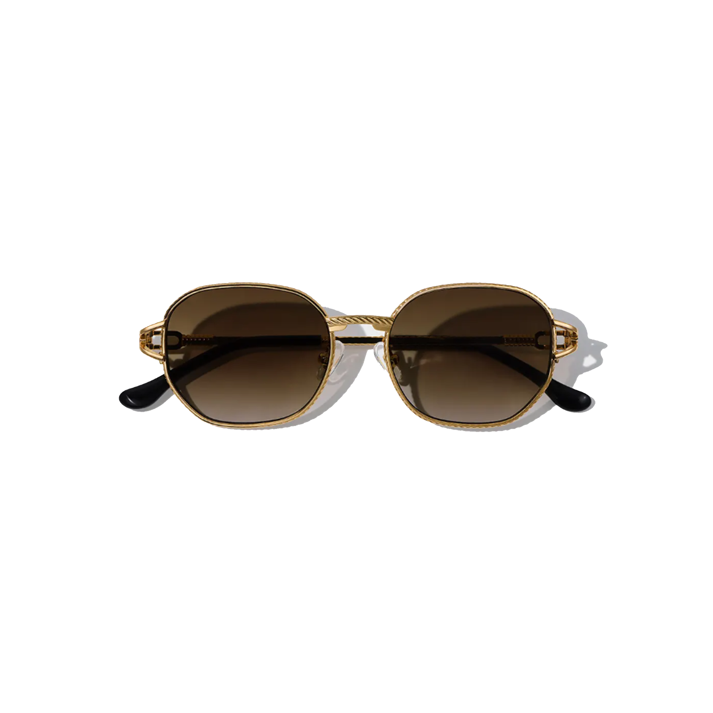 Jean Brun Brown Metal Frame Sunglasses – UV400, Anti‑Shatter Nylon Lenses, Unisex Luxury