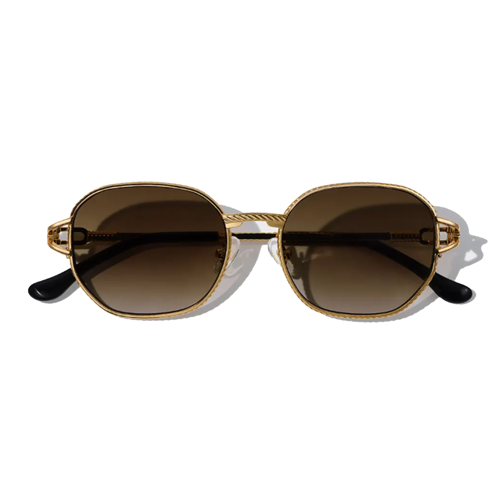 Jean Brun Brown Metal Frame Sunglasses – UV400, Anti‑Shatter Nylon Lenses, Unisex Luxury