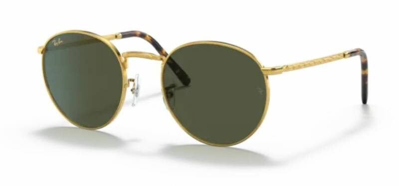 Ray-Ban 0RB363791963150 Unisex Round Metal Sunglasses Gold — front view