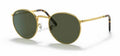 Ray-Ban 0RB363791963150 Unisex Round Metal Sunglasses Gold — front view