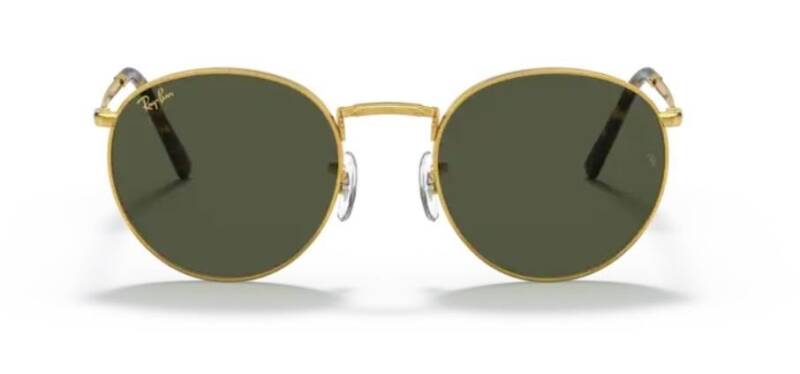 Ray-Ban 0RB363791963150 Unisex Round Metal Sunglasses Gold — angled front view