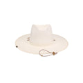 Toquilla Straw Panama Sun Hat with Chin Cord in ivory — front view