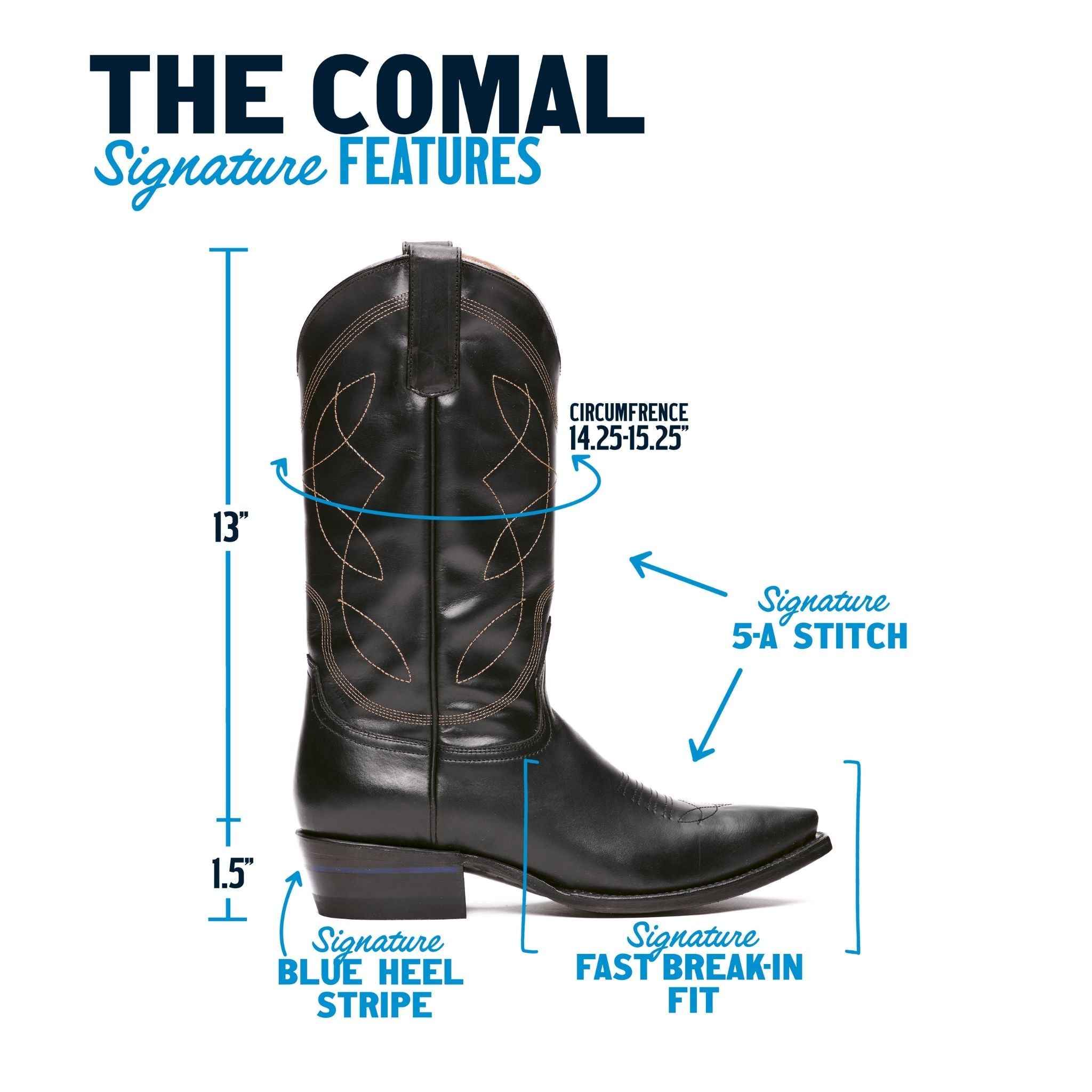 The Comal - Stylish Quarter Inch Snip Toe Boots for Fashion-Conscious Men and Women