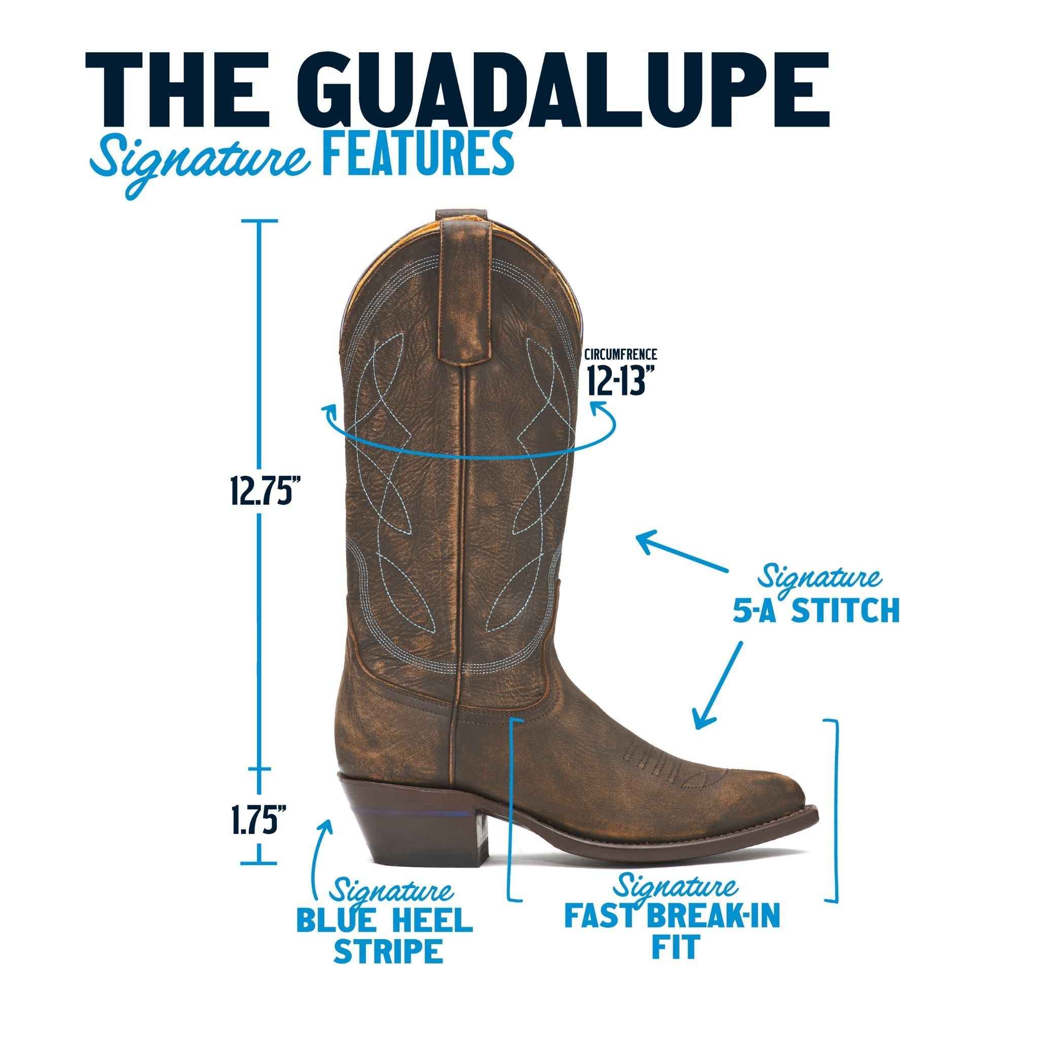 The Guadalupe Premium Cowhide Leather Boots with Fast Break-In Fit for Men and Women